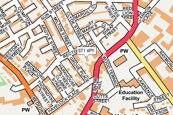 ST1 4PY map - OS OpenMap – Local (Ordnance Survey)