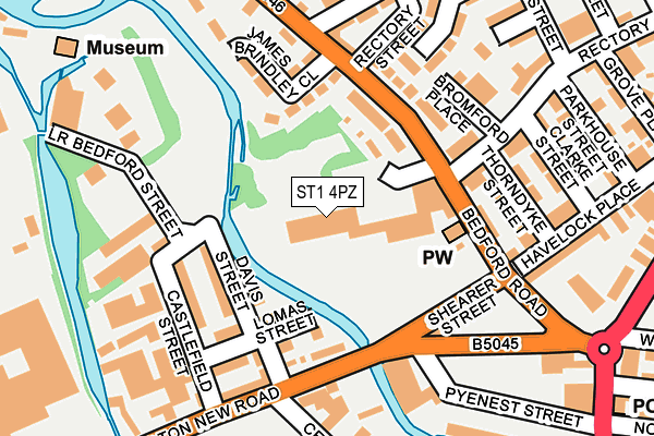 ST1 4PZ map - OS OpenMap – Local (Ordnance Survey)