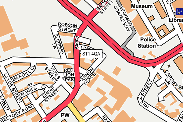 ST1 4QA map - OS OpenMap – Local (Ordnance Survey)