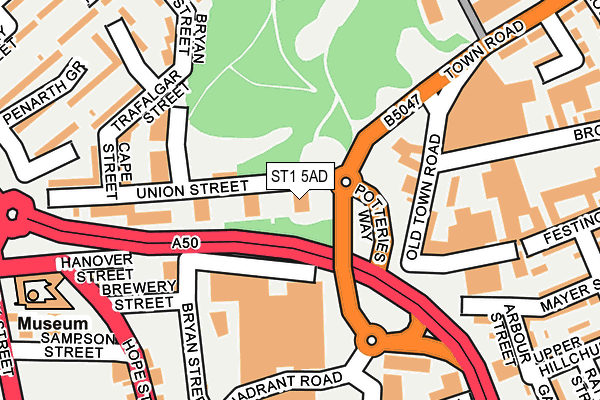 ST1 5AD map - OS OpenMap – Local (Ordnance Survey)