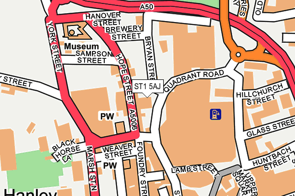 ST1 5AJ map - OS OpenMap – Local (Ordnance Survey)