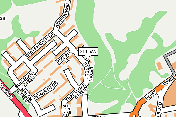 ST1 5AN map - OS OpenMap – Local (Ordnance Survey)