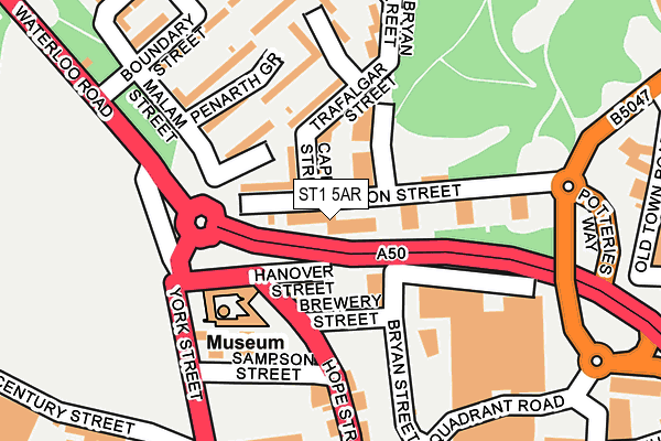 ST1 5AR map - OS OpenMap – Local (Ordnance Survey)