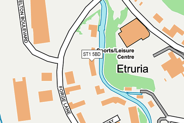 ST1 5BD map - OS OpenMap – Local (Ordnance Survey)