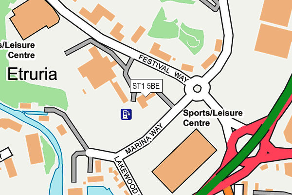 ST1 5BE map - OS OpenMap – Local (Ordnance Survey)