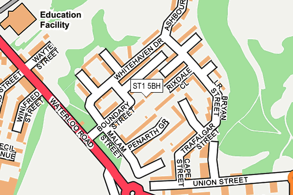 ST1 5BH map - OS OpenMap – Local (Ordnance Survey)