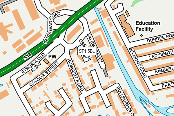 ST1 5BL map - OS OpenMap – Local (Ordnance Survey)