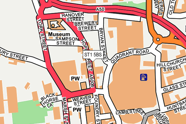 ST1 5BS map - OS OpenMap – Local (Ordnance Survey)