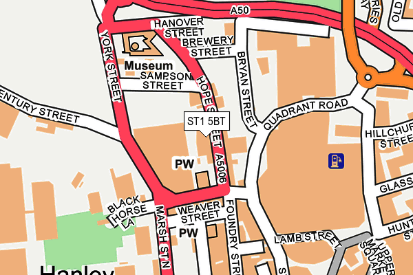 ST1 5BT map - OS OpenMap – Local (Ordnance Survey)