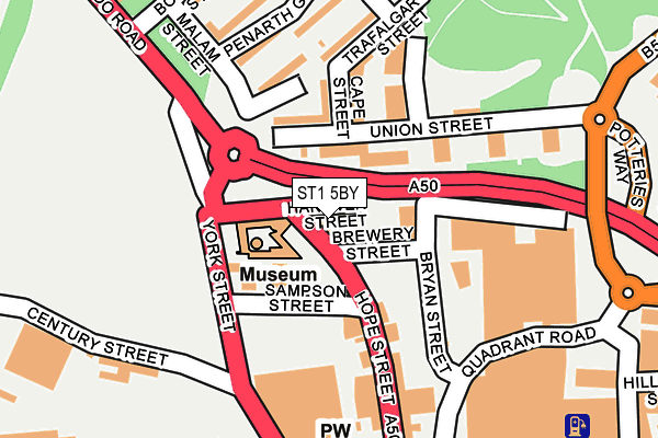 ST1 5BY map - OS OpenMap – Local (Ordnance Survey)