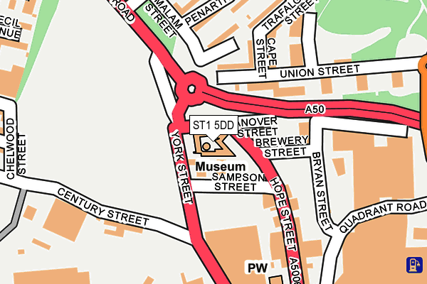 ST1 5DD map - OS OpenMap – Local (Ordnance Survey)