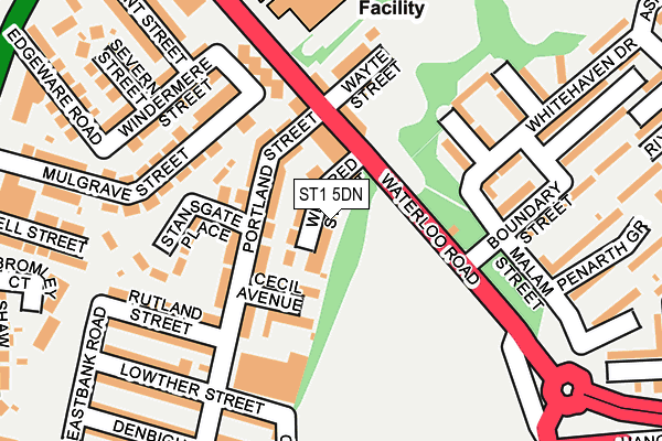 ST1 5DN map - OS OpenMap – Local (Ordnance Survey)