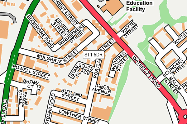 ST1 5DR map - OS OpenMap – Local (Ordnance Survey)