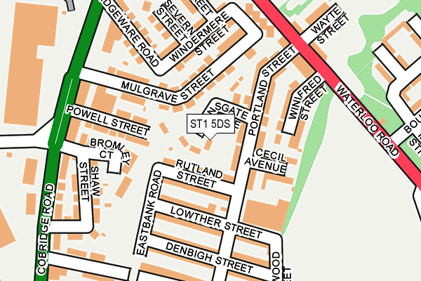 ST1 5DS map - OS OpenMap – Local (Ordnance Survey)