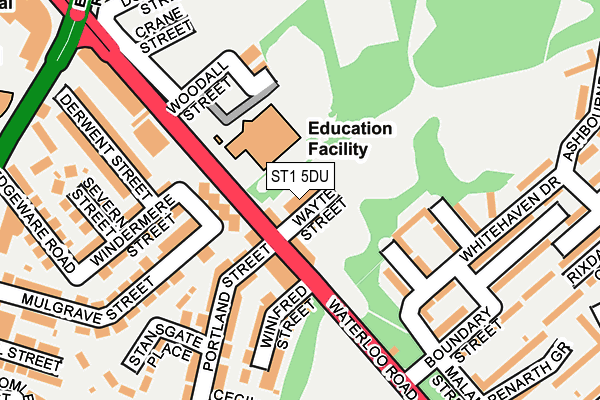 ST1 5DU map - OS OpenMap – Local (Ordnance Survey)