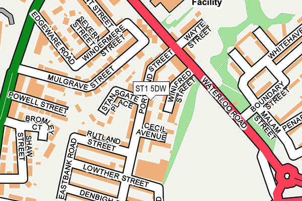 ST1 5DW map - OS OpenMap – Local (Ordnance Survey)