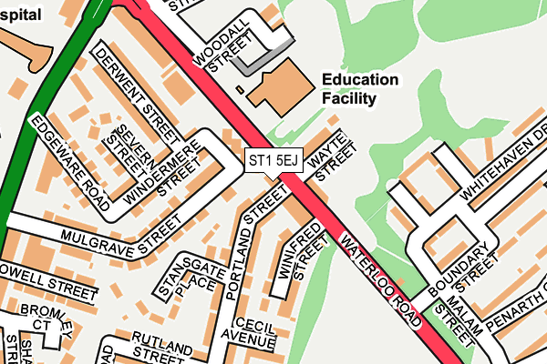 ST1 5EJ map - OS OpenMap – Local (Ordnance Survey)