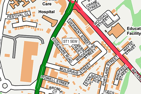 ST1 5EW map - OS OpenMap – Local (Ordnance Survey)