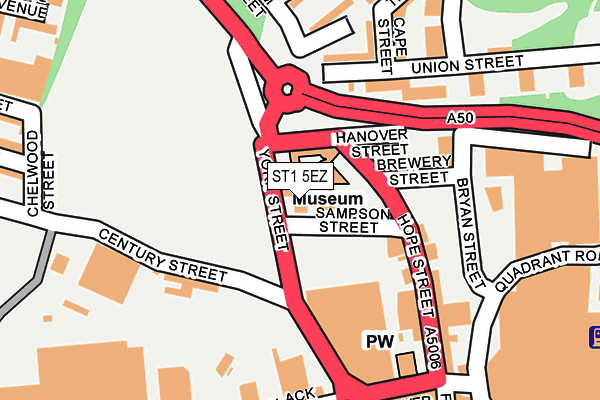 ST1 5EZ map - OS OpenMap – Local (Ordnance Survey)