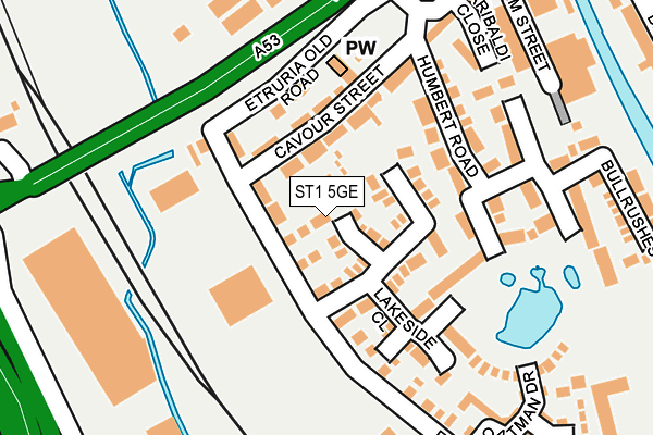ST1 5GE map - OS OpenMap – Local (Ordnance Survey)