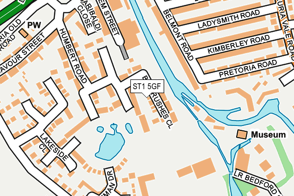 ST1 5GF map - OS OpenMap – Local (Ordnance Survey)