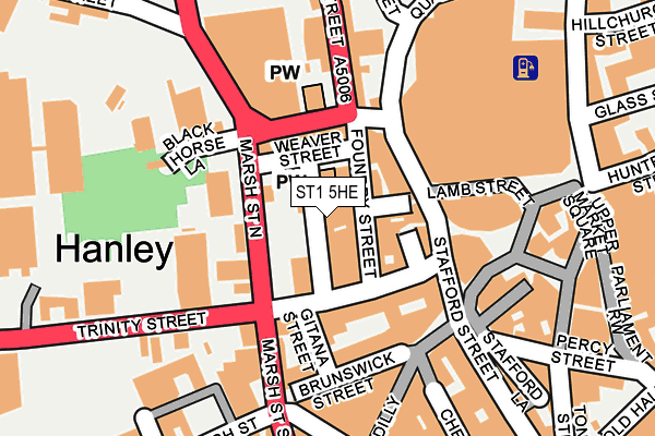ST1 5HE map - OS OpenMap – Local (Ordnance Survey)