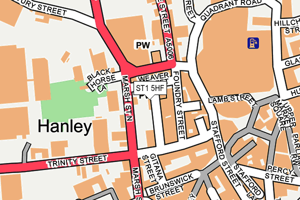 ST1 5HF map - OS OpenMap – Local (Ordnance Survey)