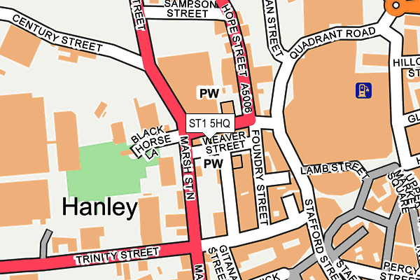 ST1 5HQ map - OS OpenMap – Local (Ordnance Survey)