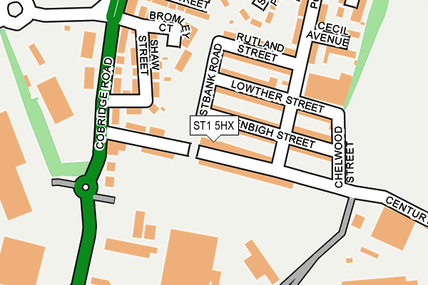 ST1 5HX map - OS OpenMap – Local (Ordnance Survey)