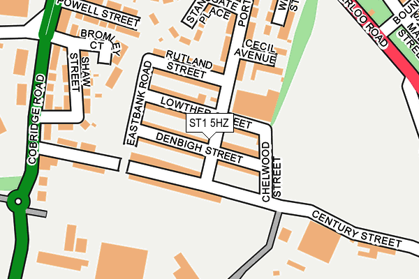 ST1 5HZ map - OS OpenMap – Local (Ordnance Survey)