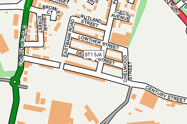 ST1 5JA map - OS OpenMap – Local (Ordnance Survey)