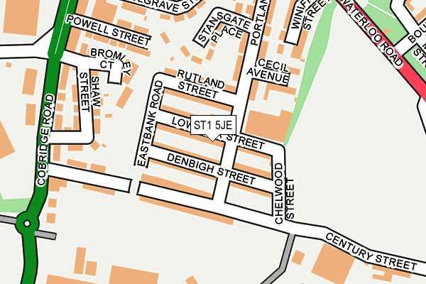 ST1 5JE map - OS OpenMap – Local (Ordnance Survey)