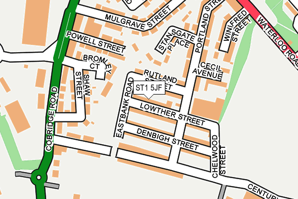 ST1 5JF map - OS OpenMap – Local (Ordnance Survey)