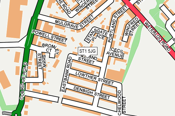 ST1 5JG map - OS OpenMap – Local (Ordnance Survey)