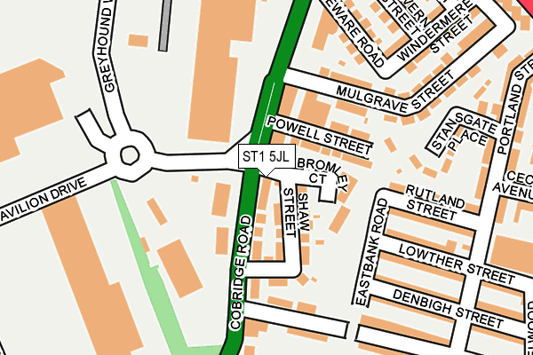 ST1 5JL map - OS OpenMap – Local (Ordnance Survey)