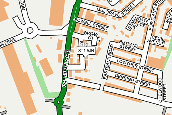 ST1 5JN map - OS OpenMap – Local (Ordnance Survey)