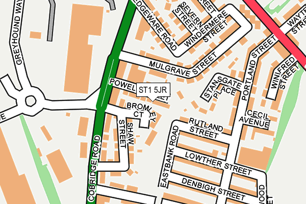 ST1 5JR map - OS OpenMap – Local (Ordnance Survey)