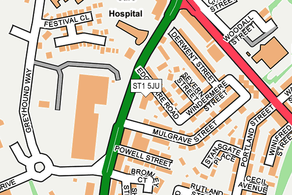 ST1 5JU map - OS OpenMap – Local (Ordnance Survey)