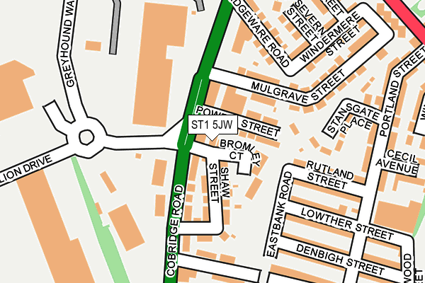 ST1 5JW map - OS OpenMap – Local (Ordnance Survey)