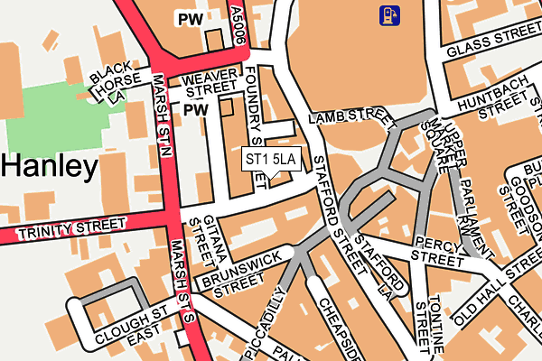 ST1 5LA map - OS OpenMap – Local (Ordnance Survey)