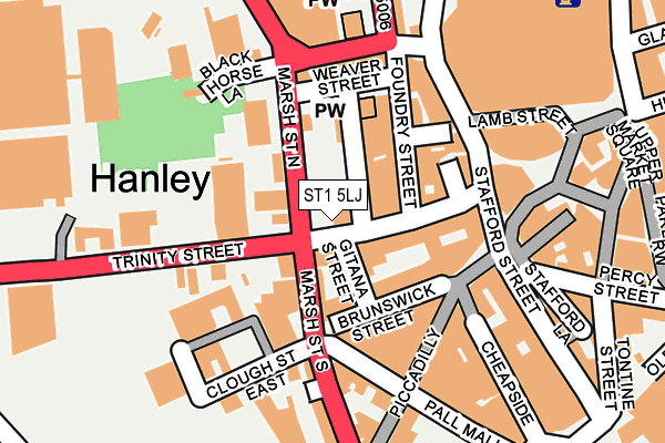 ST1 5LJ map - OS OpenMap – Local (Ordnance Survey)