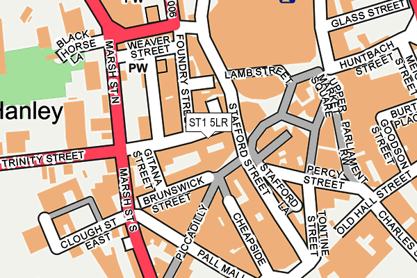 ST1 5LR map - OS OpenMap – Local (Ordnance Survey)