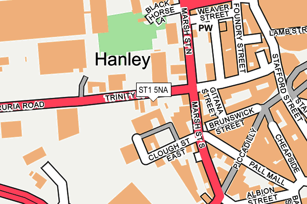 ST1 5NA map - OS OpenMap – Local (Ordnance Survey)