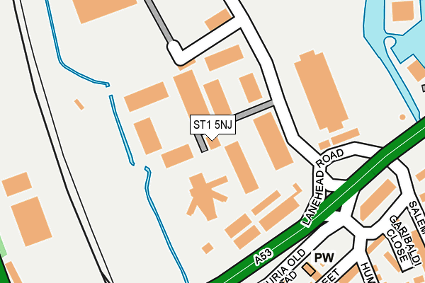 ST1 5NJ map - OS OpenMap – Local (Ordnance Survey)