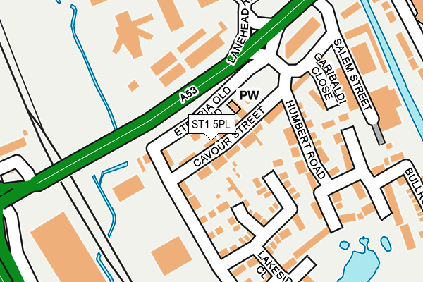 ST1 5PL map - OS OpenMap – Local (Ordnance Survey)