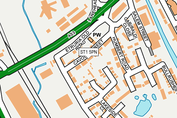 ST1 5PN map - OS OpenMap – Local (Ordnance Survey)