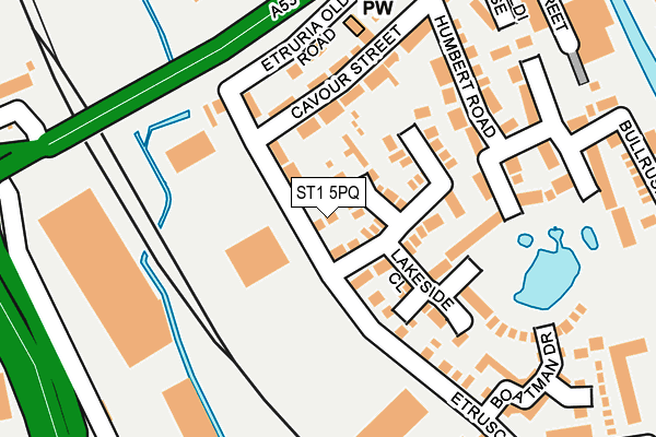 ST1 5PQ map - OS OpenMap – Local (Ordnance Survey)
