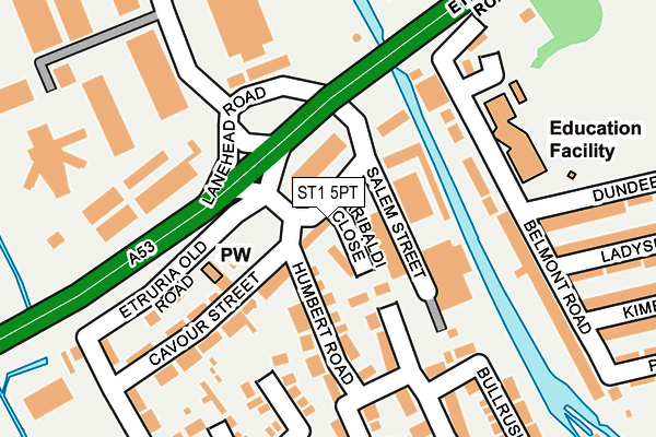 ST1 5PT map - OS OpenMap – Local (Ordnance Survey)