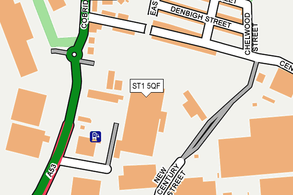 ST1 5QF map - OS OpenMap – Local (Ordnance Survey)