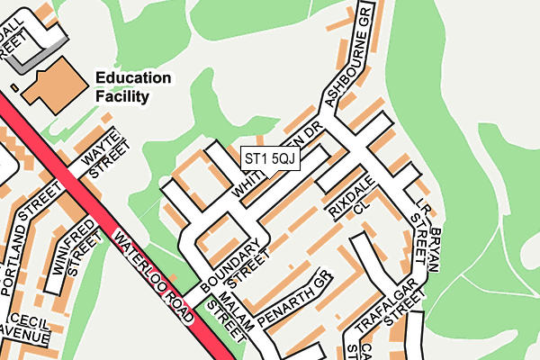 ST1 5QJ map - OS OpenMap – Local (Ordnance Survey)